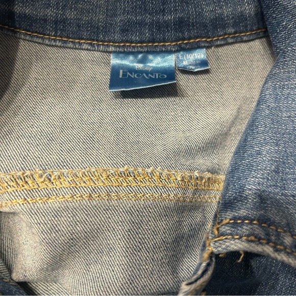 Disney Encanto Girls Denim Jean Jacket, Size L (10/12), Floral Butterflies Print - Picture 6 of 8